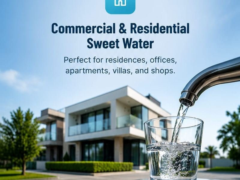 Sweet water being poured from a tap for a villa in the UAE